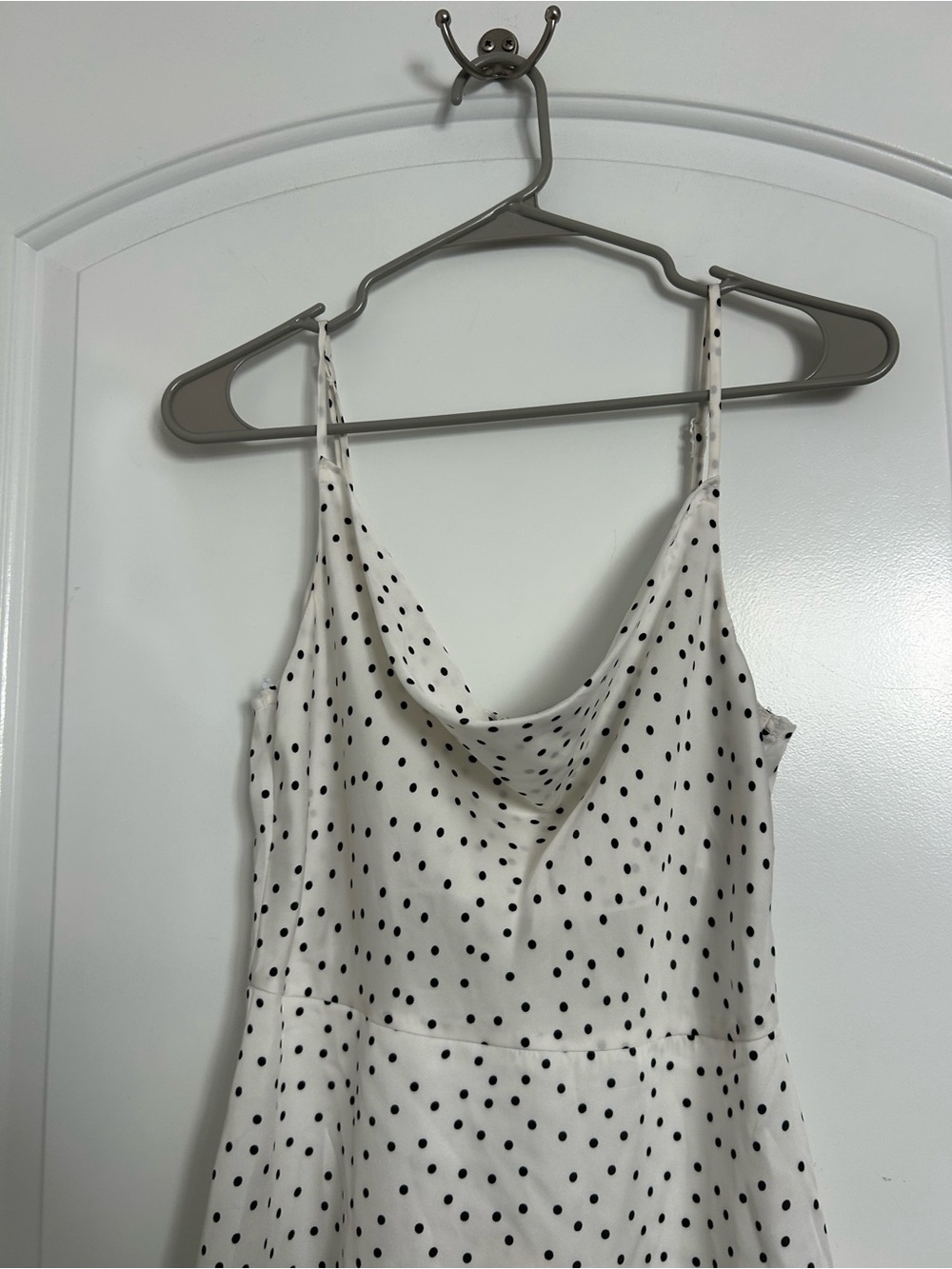 Lulu’s White Polka Dot Mini Dress size S 90s chic retro spring preppy graduation - Picture 4 of 15
